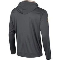 Men's Colosseum Charcoal Miami Hurricanes OHT Military Appreciation Long Sleeve Hoodie T-Shirt