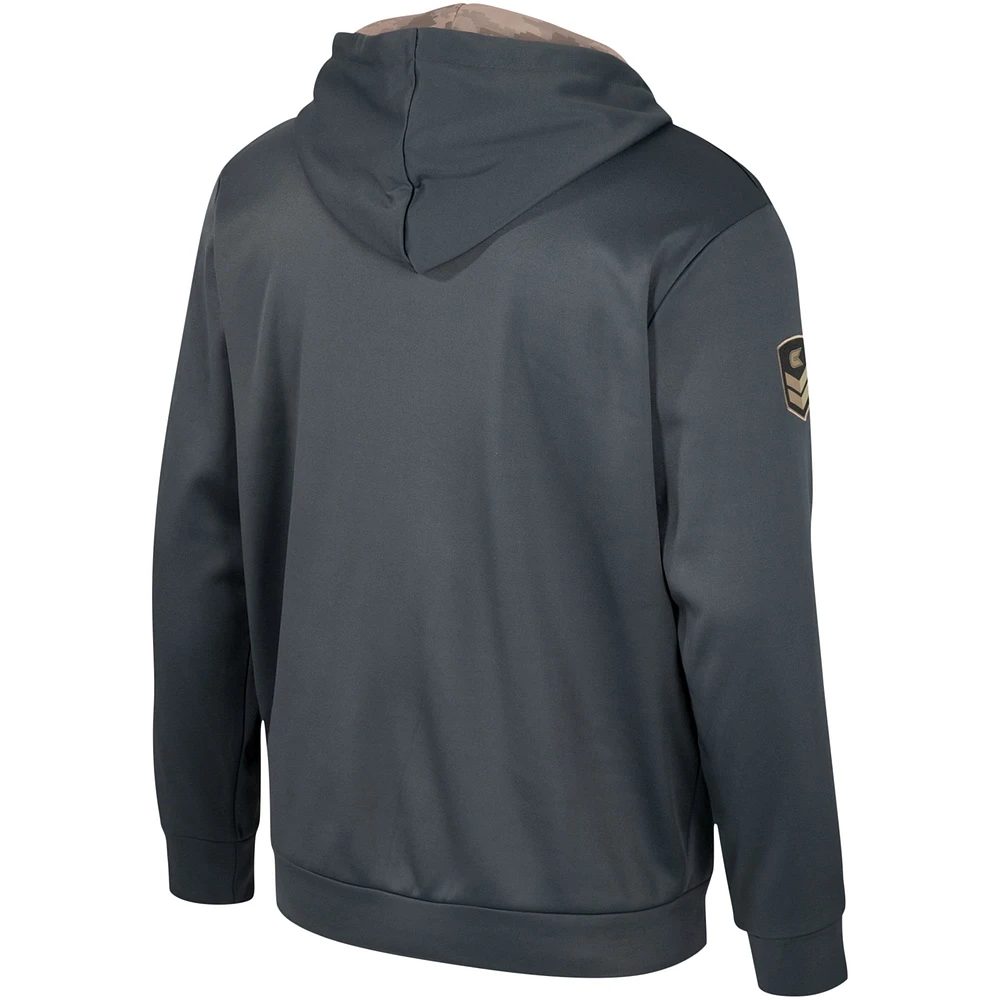 Sweat à capuche pour hommes Colosseum Charcoal Miami Hurricanes OHT Military Appréciation