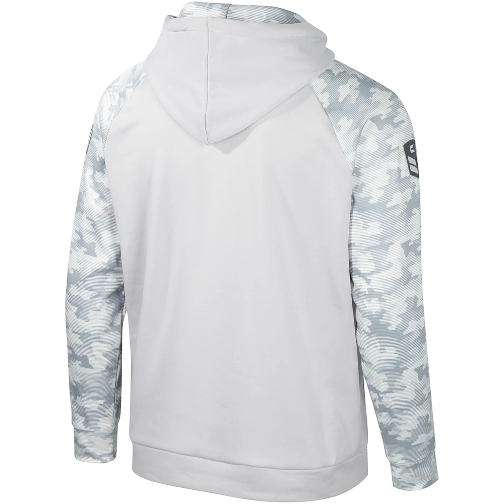 Sweat à capuche gris Colosseum pour hommes des Hurricanes de Miami OHT Military Appreciation Ice Raglan
