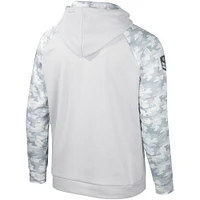 Sweat à capuche gris Colosseum pour hommes des Hurricanes de Miami OHT Military Appreciation Ice Raglan
