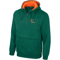 Men's Colosseum Green Miami Hurricanes Half-Zip Hoodie