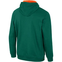 Men's Colosseum Green Miami Hurricanes Half-Zip Hoodie