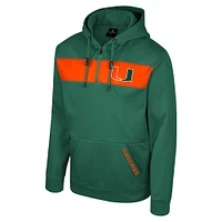 Men's Colosseum  Green Miami Hurricanes Quarter-Zip Hoodie