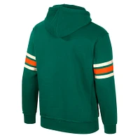 Men's Colosseum Green Miami Hurricanes Saluting Pullover Hoodie