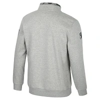 Men's Colosseum Heather Gray Miami Hurricanes OORAH OHT Military Appreciation Fleece Quarter-Zip Jacket