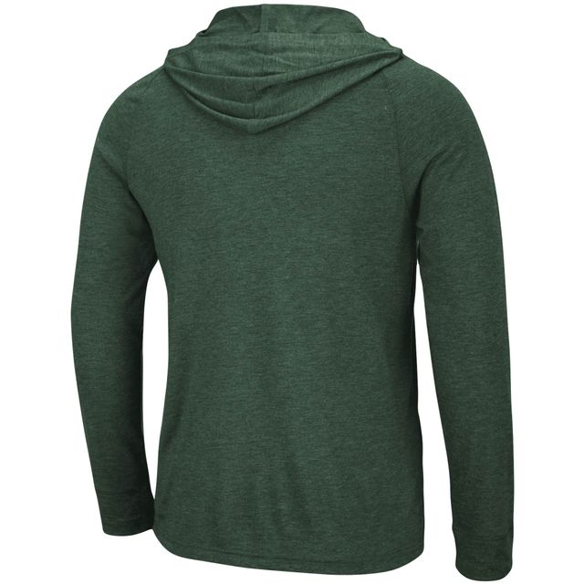 T-shirt à capuche Colosseum Heathered Green Miami Hurricanes Big & Tall Wingman Raglan pour homme