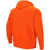 Men's Colosseum Orange Miami Hurricanes Arch & Logo 3.0 Pullover Hoodie