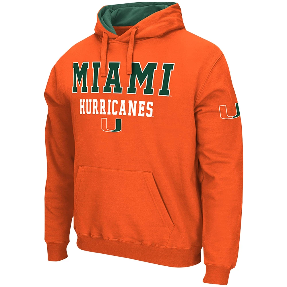 Men's Colosseum Orange Miami Hurricanes Sunrise Pullover Hoodie