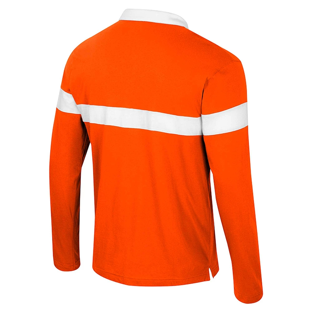 Men's Colosseum  Orange Miami Hurricanes Too Cool For School Long Sleeve Polo