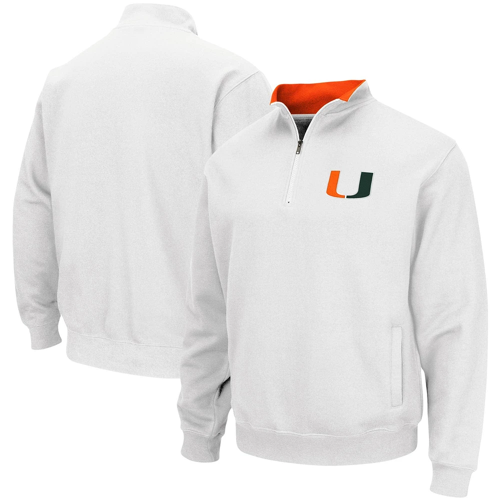 Veste Colosseum White Miami Hurricanes Tortugas Logo Quarter-Zip pour homme