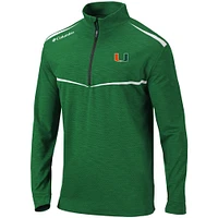 Men's Columbia Green Miami Hurricanes Scorecard Quarter-Zip Jacket