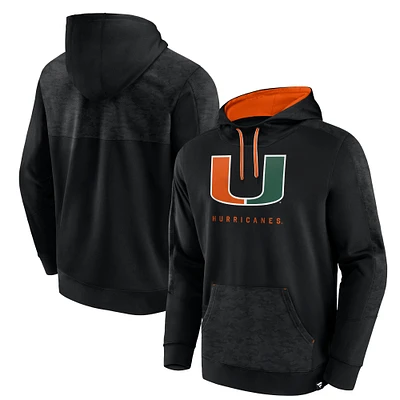 Sweat à capuche noir Fanatics pour hommes, Miami Hurricanes Defender
