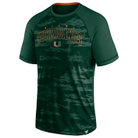 Men's Fanatics Green Miami Hurricanes Arch Outline Raglan T-Shirt