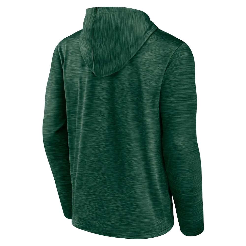 Men's Fanatics Green Miami Hurricanes Athlete Poly Fleece Pullover Hoodie