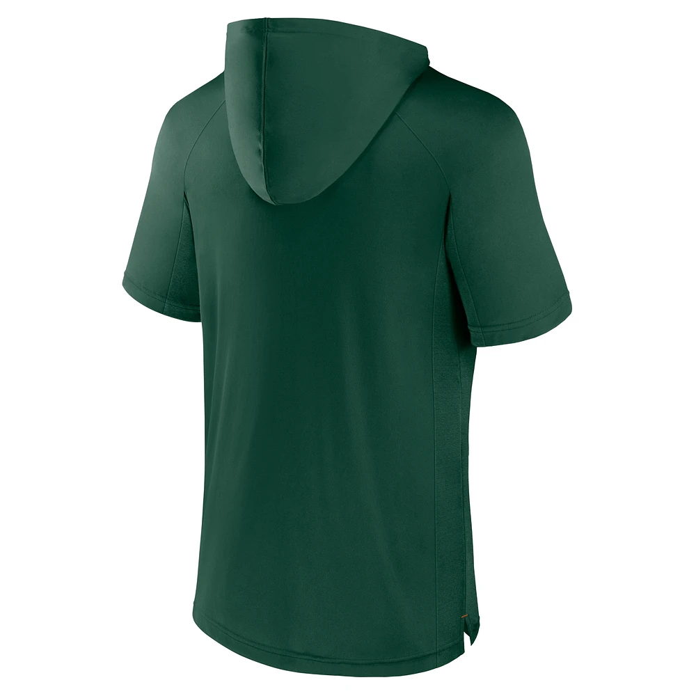 Men's Fanatics  Green Miami Hurricanes Core Read Hoodie T-Shirt