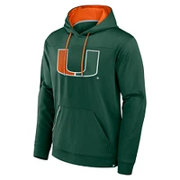Men's Fanatics Miami Hurricanes Defender Dot Faded Primary Pullover Hoodie