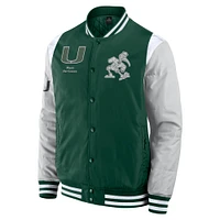 Men's Fanatics  Green Miami Hurricanes Elements Elite Full-Snap Jacket