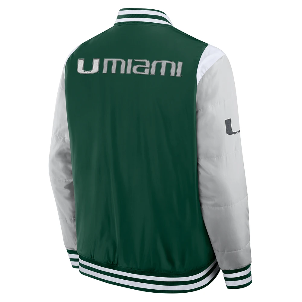 Men's Fanatics  Green Miami Hurricanes Elements Elite Full-Snap Jacket