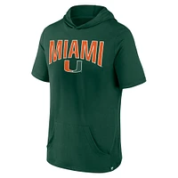 Men's Fanatics Green Miami Hurricanes Outline Lower Arch Hoodie T-Shirt