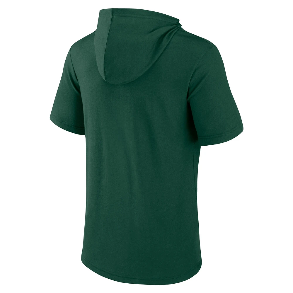 Men's Fanatics Green Miami Hurricanes Outline Lower Arch Hoodie T-Shirt