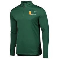 Men's Fanatics Green Miami Hurricanes Tough Minded Quarter-Zip Top