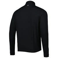 Men's Peter Millar Black Miami Hurricanes Perth Performance Quarter-Zip Top