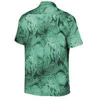 Men's Tommy Bahama Green Miami Hurricanes Big & Tall Coast Luminescent Fronds IslandZone Button-Up Camp Shirt