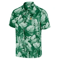 Men's Tommy Bahama Green Miami Hurricanes Big & Tall Coast Nuevo Fronds IslandZone Button-Up Shirt