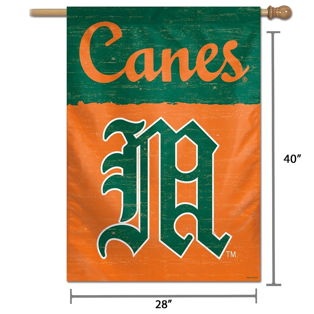 WinCraft Miami Hurricanes 28" x 40" College Vault Single-Sided House Banner
