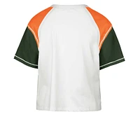Women's '47 White Miami Hurricanes Serenity Gia Cropped T-Shirt