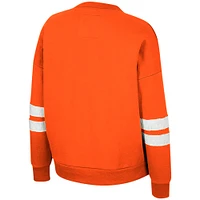 Women's Colosseum Orange Miami Hurricanes Perfect Date Notch Neck Pullover Sweatshirt