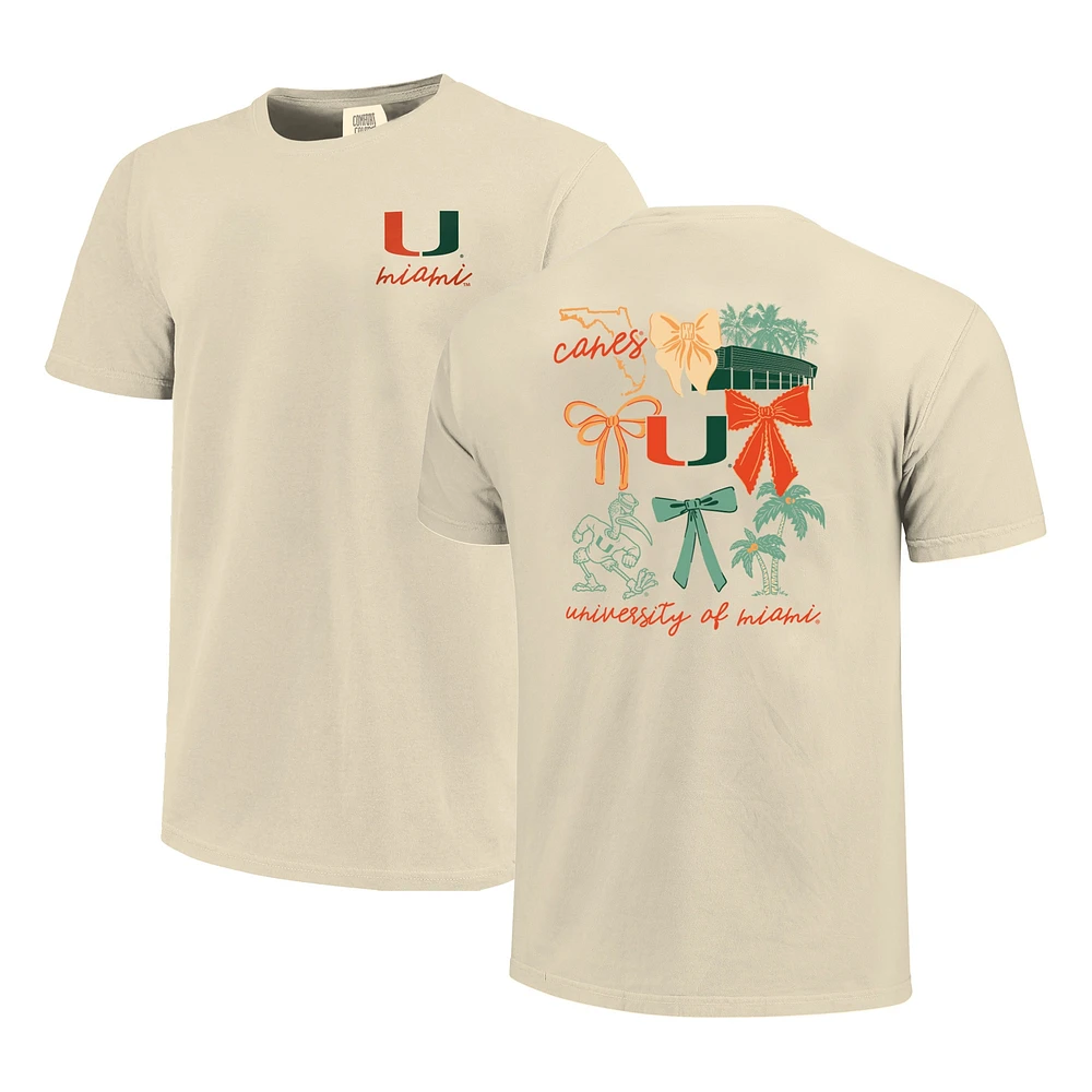 Women's Comfort Colors Cream Miami Hurricanes Coquette T-Shirt