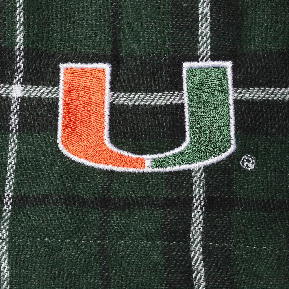 Women's Concepts Sport Green/White Miami Hurricanes Ultimate Flannel Tank Top & Shorts Sleep Set
