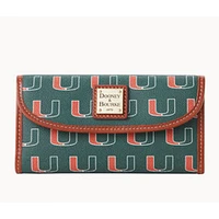 Pochette continentale couleur équipe Dooney & Bourke Miami Hurricanes pour femmes