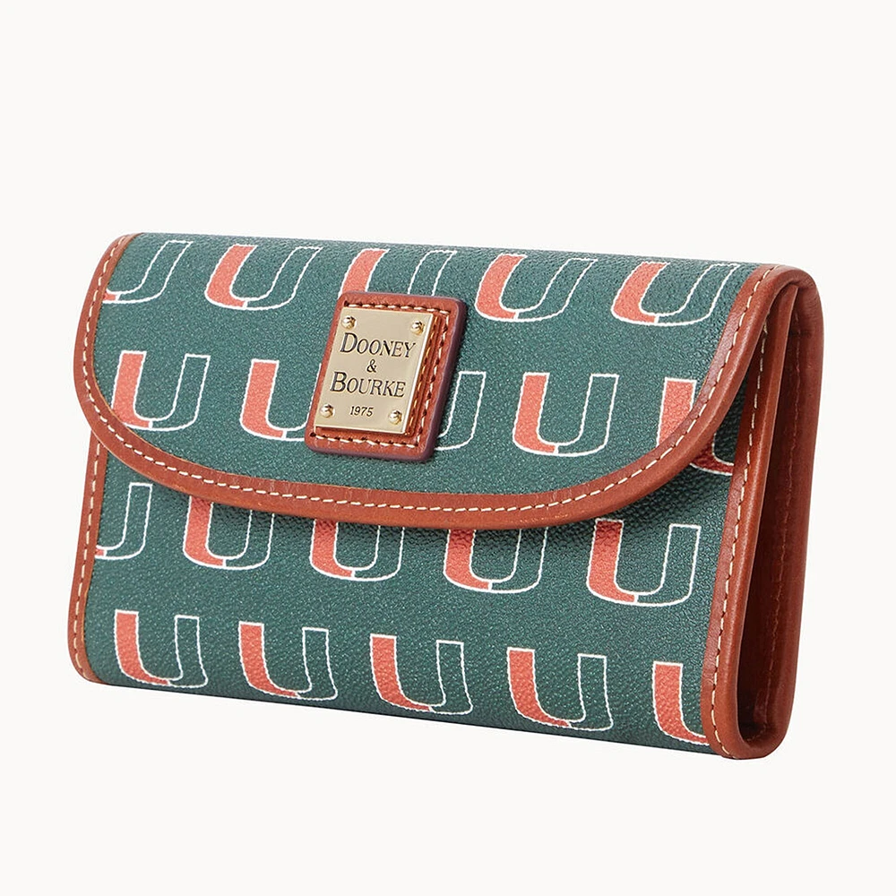 Pochette continentale couleur équipe Dooney & Bourke Miami Hurricanes pour femmes