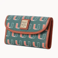 Pochette continentale couleur équipe Dooney & Bourke Miami Hurricanes pour femmes