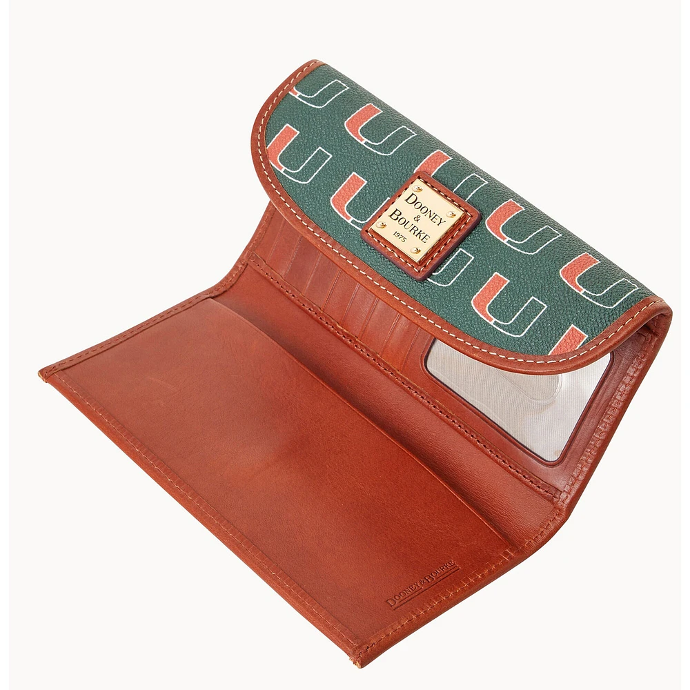 Pochette continentale couleur équipe Dooney & Bourke Miami Hurricanes pour femmes