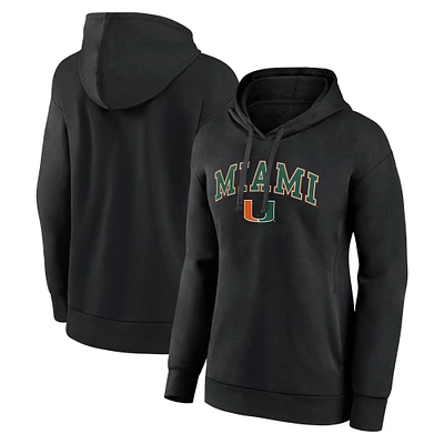 Sweat à capuche noir Fanatics Miami Hurricanes Campus pour femmes