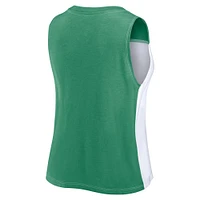 Women's Fanatics Green/White Miami Hurricanes Colorblock High Neck Tank Top