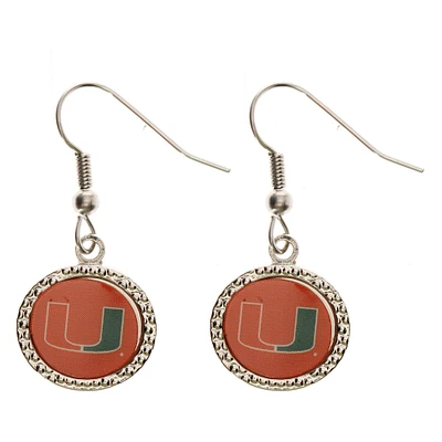 Boucles d'oreilles pendantes rondes WinCraft Miami Hurricanes pour femmes