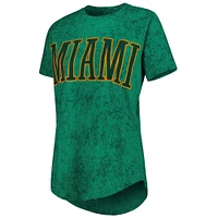 Women's Pressbox Green Miami Hurricanes Southlawn Sun-Washed T-Shirt