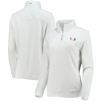 Veste Femme Vineyard Vines White Miami Hurricanes Shep Shirt 2.0 Quarter-Zip
