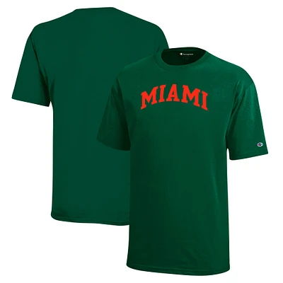 T-shirt vert Champion pour jeunes de l'équipe des Hurricanes Miami