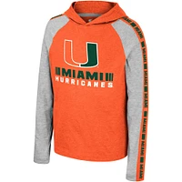 Youth Colosseum Orange Miami Hurricanes Ned Raglan Long Sleeve Hooded T-Shirt