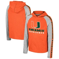 Youth Colosseum Orange Miami Hurricanes Ned Raglan Long Sleeve Hooded T-Shirt