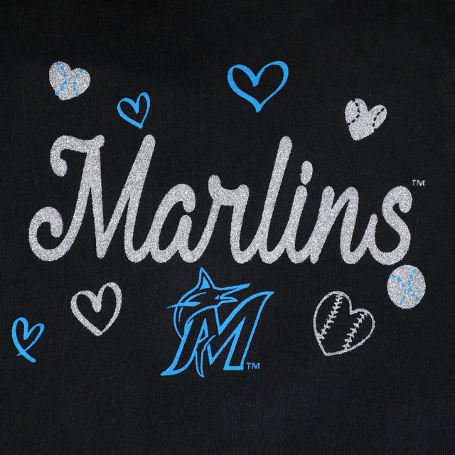 Ensemble bavoir et chaussons pour nouveau-nés nourrissons Miami Marlins noir 3 pièces Home Plate