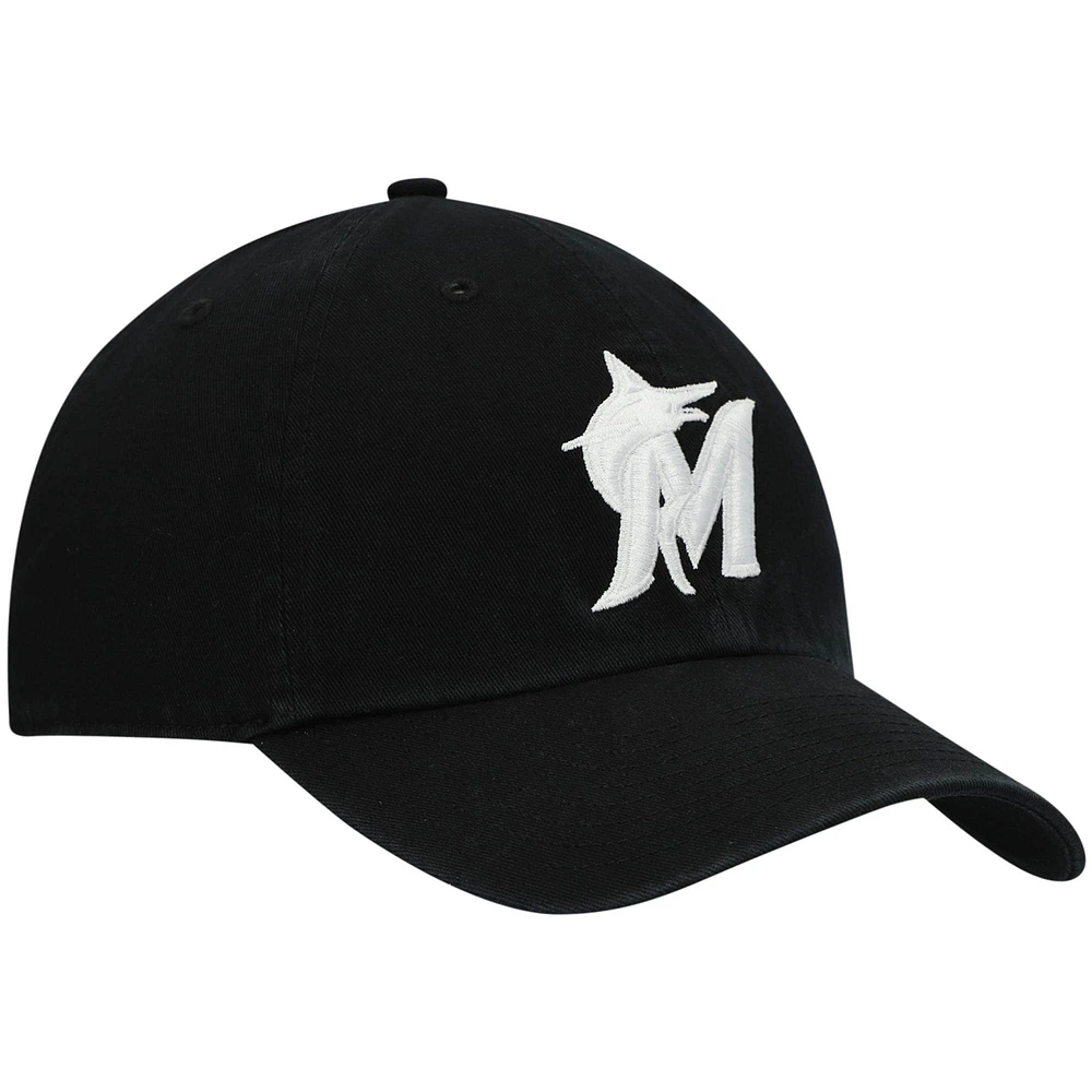 Men's '47 Black Miami Marlins Challenger Adjustable Hat