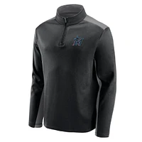 Men's Black Miami Marlins Team Primary Logo Quarter-Zip Jacket