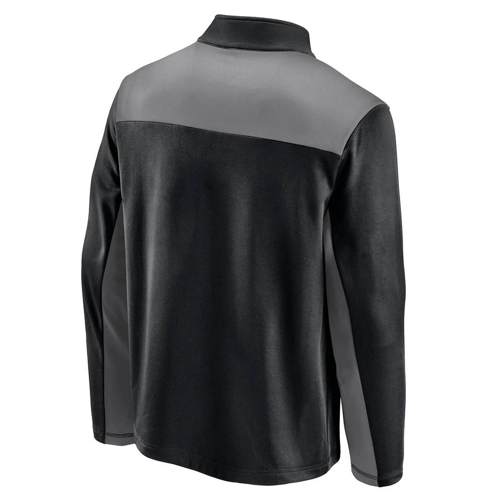 Men's Black Miami Marlins Team Primary Logo Quarter-Zip Jacket