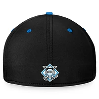 Men's Fanatics Black/Blue Miami Marlins Stacked Logo Flex Hat